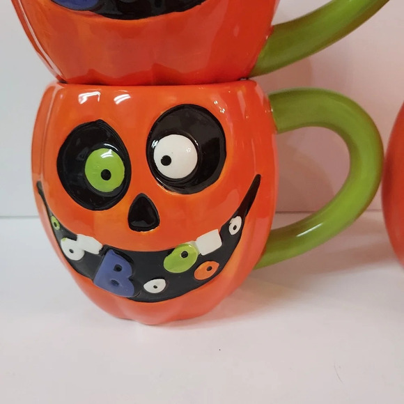 Gibson Home Kookoomon Pumpkin Mug Set of 4 - Picture 3 of 10